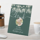 ストリングライトエメラルドグリーンペットシグネチャードリンク 台座サイン (インサイチュ)