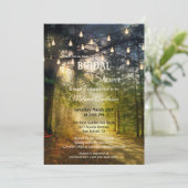 ストリングライトエンチャントフォレストブライダルシャワー 招待状 (スタンド正面)