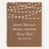ストリングライトオンクラフト素朴ブライダルシャワーレシピ ノートブック (正面)