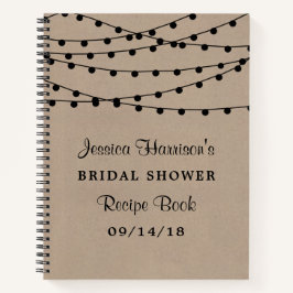 ストリングライトオンクラフト素朴ブライダルシャワーレシピ ノートブック