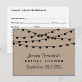 ストリングライトオンクラフト素朴ブライダルシャワーレシピ ポストカード (正面/裏面)