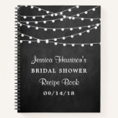 ストリングライトオンシャルボードブライダルシャワーレシピ ノートブック (正面)