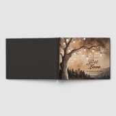 ストリングライトオンツリーロマンチックな田舎の結婚式 ゲストブック (全面)