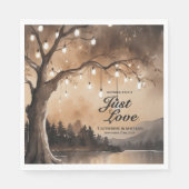 ストリングライトオンツリーロマンチックな田舎の結婚式 スタンダードランチョンナプキン (正面)