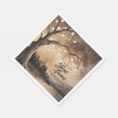 ストリングライトオンツリーロマンチックな田舎の結婚式 スタンダードランチョンナプキン (角)