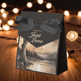 ストリングライトオンツリーロマンチックな田舎の結婚式 フェイバーボックス