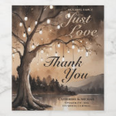 ストリングライトオンツリーロマンチックな田舎の結婚式 ワインラベル (シングルラベル)