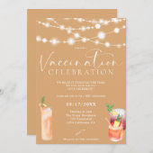 ストリングライトカクテルワクチン接種お祝い 招待状 (正面/裏面)