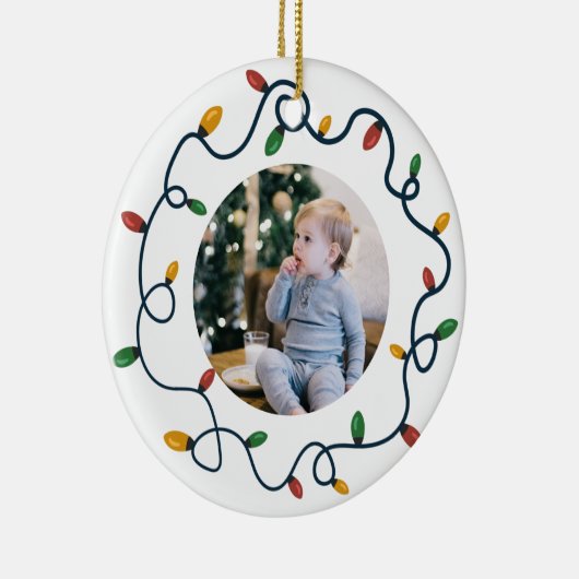 ストリングライトカスタムフォトベビー1stクリスマス セラミックオーナメント (右)