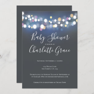 ストリングライトカラフルベビーシャワーユニセックス(S) 招待状
