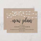 ストリングライトクラフト、ブラック、結婚延期 エンクロージャーカード (正面/裏面)