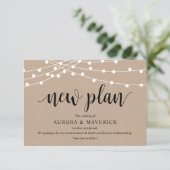 ストリングライトクラフト、ブラック、結婚延期 エンクロージャーカード (スタンド正面)