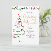 ストリングライトクリスマスパーティー招待状 招待状 (スタンド正面)