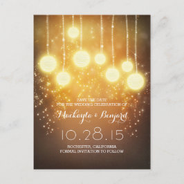 ストリングライトグリッター&ランタン日付を保存 案内ポストカード