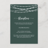 ストリングライトグリーンウェディングレセプション エンクロージャーカード (正面)