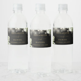 ストリングライトグリーンフローラブラック金ゴールド ペットボトルラベル