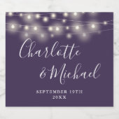 ストリングライトシグネチャースクリプト結婚パープル ビールラベル (シングルラベル)