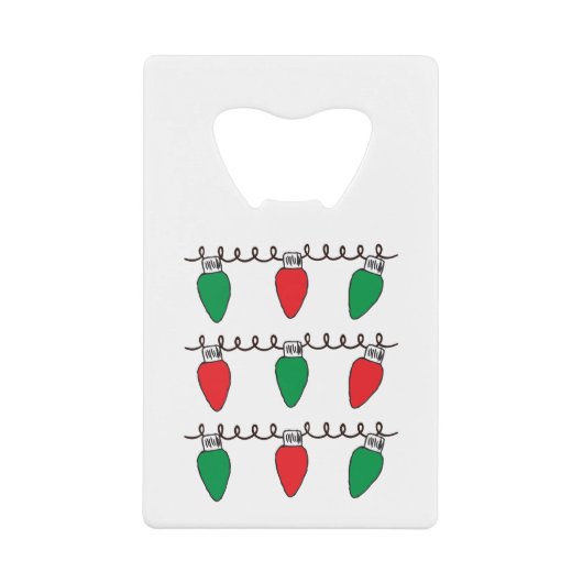 ストリングライトスケッチクリスマスライトバルブスケッチ クレジットカード栓抜き (正面)