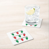 ストリングライトスケッチクリスマスライトバルブスケッチ スクエアペーパーコースター (インサイチュ)