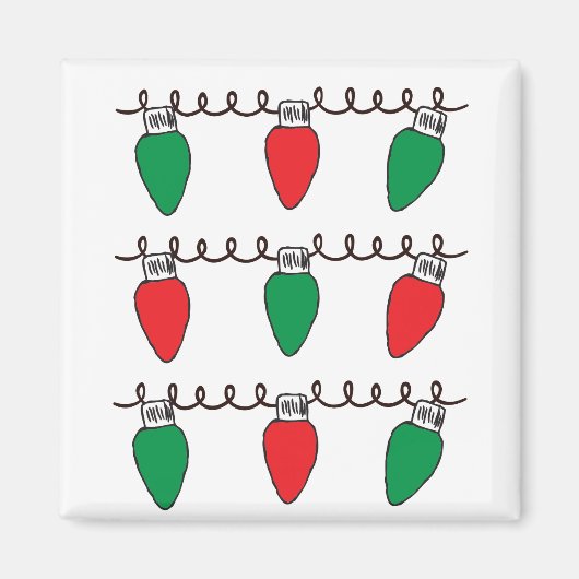 ストリングライトスケッチクリスマスライトバルブスケッチ マグネット (正面)