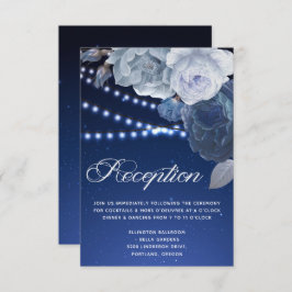 ストリングライトスターズブルーエレガントウェディング披露宴 招待状