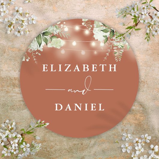 ストリングライトズフローラテラコッタ結婚式の引き出物 ラウンドシール
