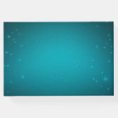 ストリングライトターコイズ結婚グリッターのゲストブック ゲストブック (裏面)