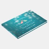 ストリングライトターコイズ結婚グリッターのゲストブック ゲストブック (コーナー)