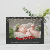 ストリングライトチャックボード写真誕生のお知らせ 案内状 (スタンド正面)