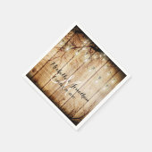 ストリングライトツリーヴィンテージバーンウッド結婚ズナプキン スタンダードカクテルナプキン (角)