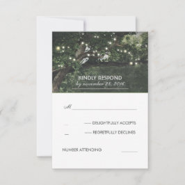 ストリングライトツリーヴィンテージ素朴RSVP 出欠カード