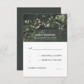 ストリングライトツリーヴィンテージ素朴RSVP 出欠カード (正面/裏面)