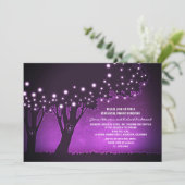ストリングライトツリー素朴な紫のリハーサルディナー 招待状 (スタンド正面)