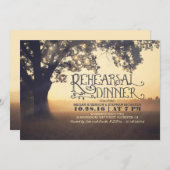 ストリングライトツリー素朴リハーサルdinnr招待状 招待状 (正面/裏面)