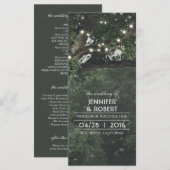 ストリングライトツリー素朴 – ウッドランド結婚式 プログラム (正面/裏面)