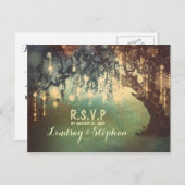 ストリングライトツリーRSVPポストカード インビテーションポストカード (正面/裏面)