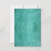 ストリングライトティール（緑がかった色）メーソンジャースウェディングRSVPカード 出欠カード (裏面)