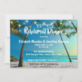 ストリングライトトロピカルビーチリハーサルディナー 招待状 (正面)