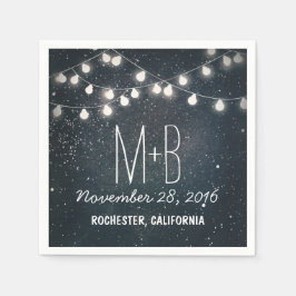 ストリングライトナイトスター結婚ズ スタンダードカクテルナプキン