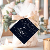 ストリングライトネイビーブルーエレガントな結婚式と愛 フェイバータグ