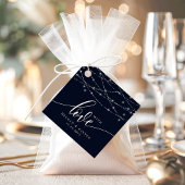 ストリングライトネイビーブルーエレガントな結婚式と愛 フェイバータグ