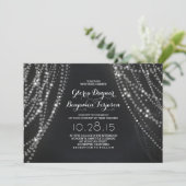 ストリングライトバックドランドロマンチック結婚式招待状 招待状 (スタンド正面)