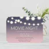ストリングライトバックヤード映画の夜13歳の誕生日 招待状 (スタンド正面)