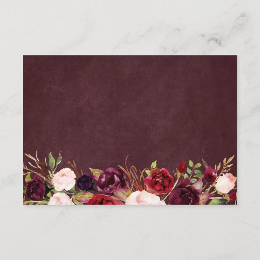 ストリングライトバーガンディフローラレース結婚の詳細 エンクロージャーカード (裏面)