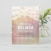 ストリングライトパステルバ素朴ーンブライダルシャワー 招待状 (スタンド正面)