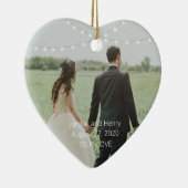 ストリングライトパーソナライズされたフォトハートオーナメント セラミックオーナメント (右)
