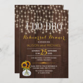 ストリングライトヒマワリbbqリハーサルディナー 招待状 (正面/裏面)