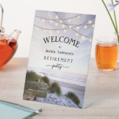 ストリングライトビーチパーティーウェルカムペデスタルサイン 台座サイン (インサイチュ)