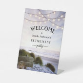 ストリングライトビーチパーティーウェルカムペデスタルサイン 台座サイン (正面)