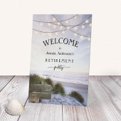 ストリングライトビーチパーティーウェルカムペデスタルサイン 台座サイン